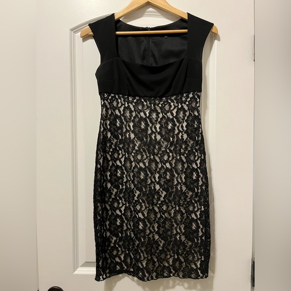 David Meister Black Lace Cocktail Dress - Picture 1 of 4